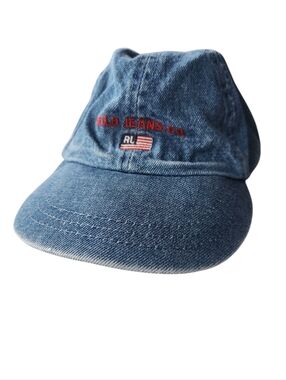 POLO Jeans Co Ralph Lauren Flag Embroidered Baseball Cap Denim Toddler